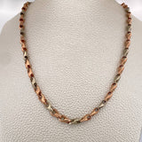 Cadena Espiga Rustica 10.2gr / 45.5cm / 4.9mm Dos Oros Blanco Rosa 18K %