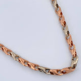 Cadena Espiga Rustica 10.2gr / 45.5cm / 4.9mm Dos Oros Blanco Rosa 18K %