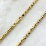 Cadena Militar Luna 30gr / 65cm / 4mm Bolas Diamantadas Luna Oro Amarillo Nac.Esp.