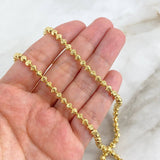 Cadena Militar Luna 30gr / 65cm / 4mm Bolas Diamantadas Luna Oro Amarillo Nac.Esp.