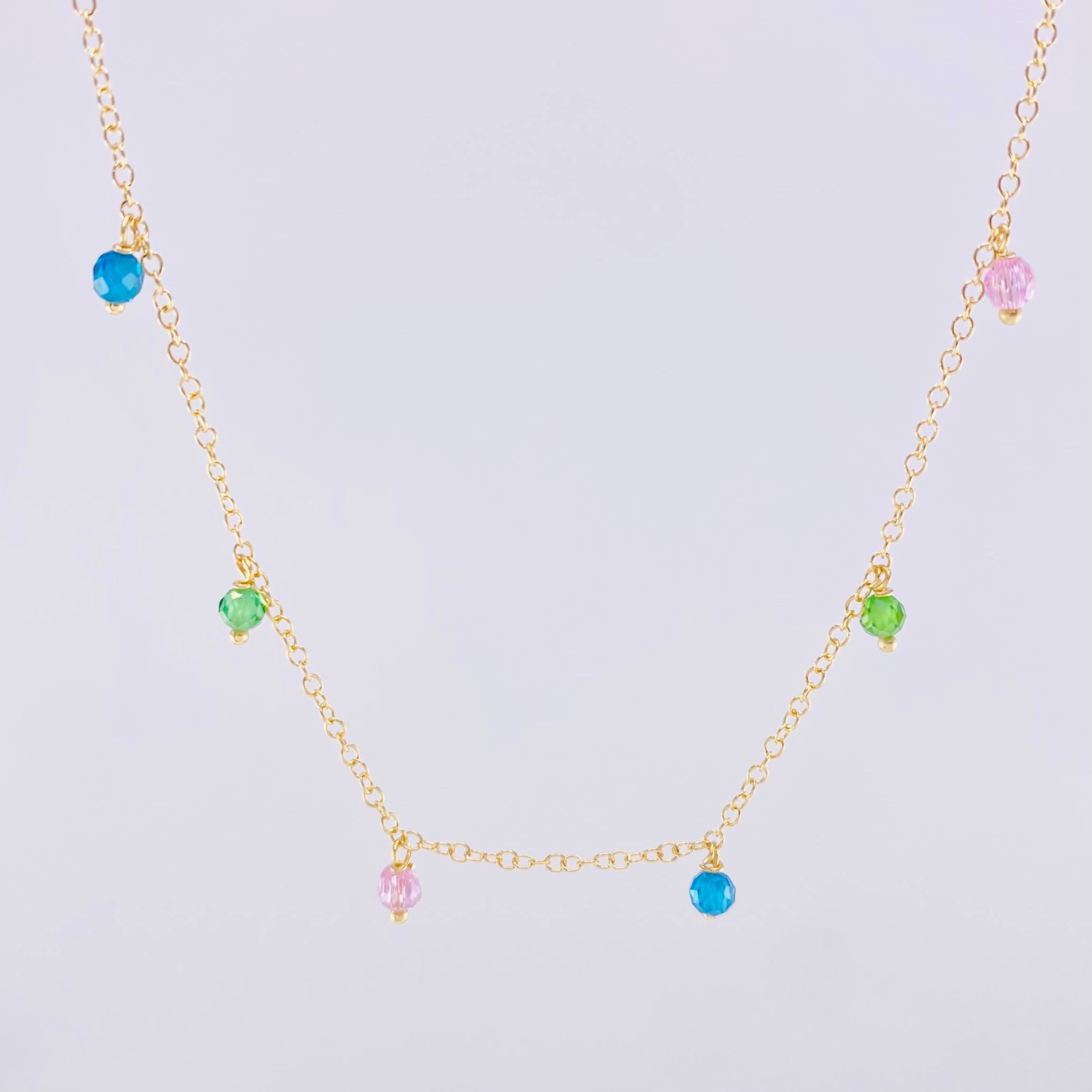 Cadena Aro Seguido Chispas Arcoiris 2.15g / 45cm / 1.3mm Oro Amarillo 18K