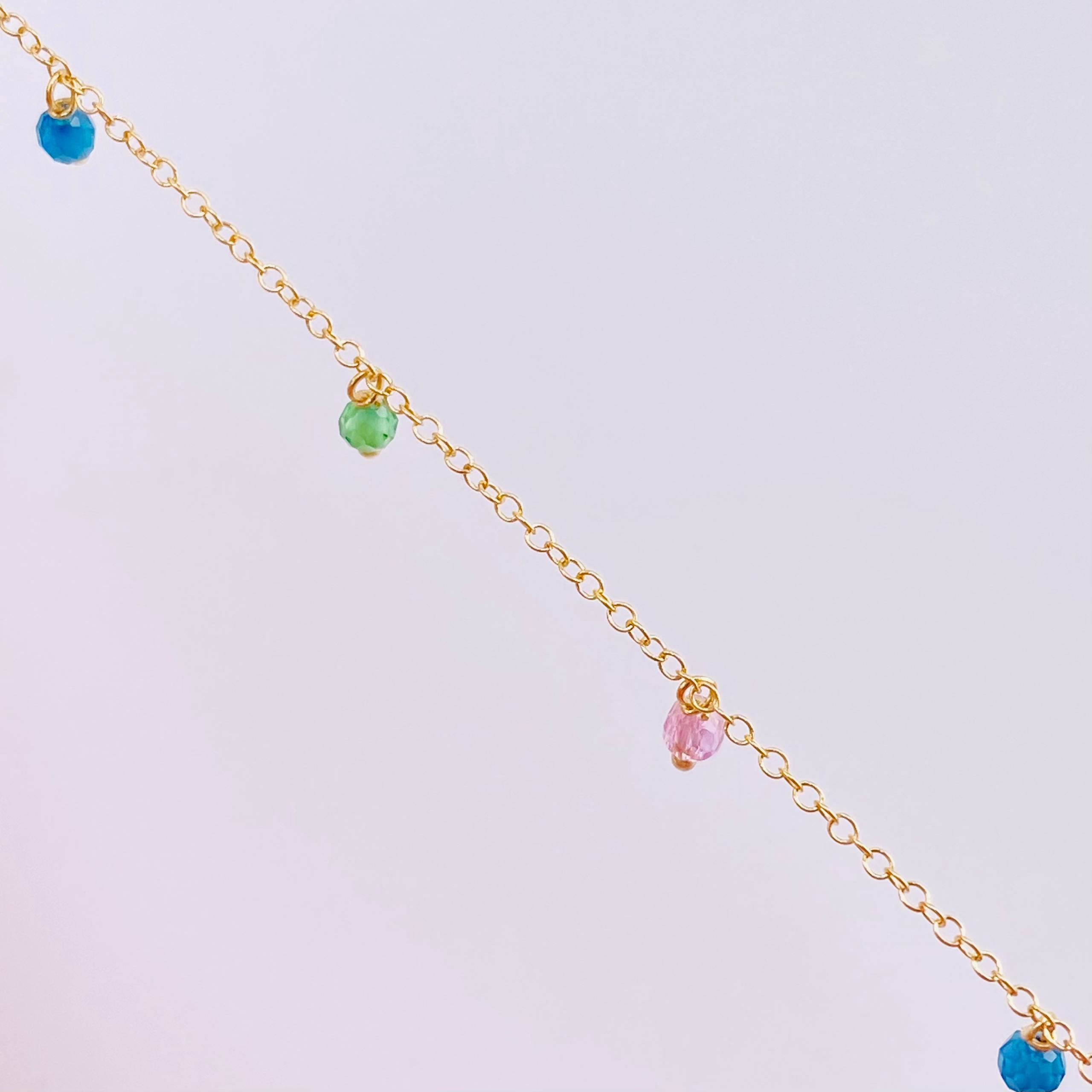 Cadena Aro Seguido Chispas Arcoiris 2.15g / 45cm / 1.3mm Oro Amarillo 18K
