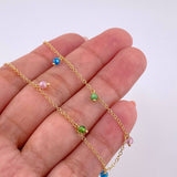 Cadena Aro Seguido Chispas Arcoiris 2.15g / 45cm / 1.3mm Oro Amarillo 18K