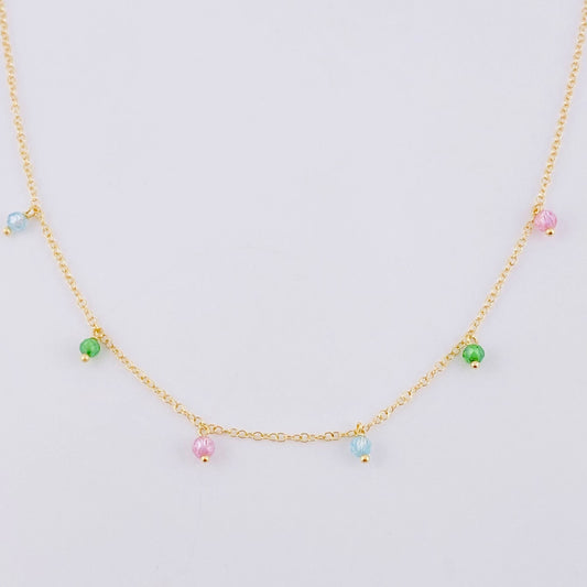Cadena Aro Seguido Chispas Arcoiris 2.05g / 45cm / 1.3mm Oro Amarillo 18K