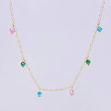 Cadena Aro Seguido Chispas Arcoiris 2.1g / 45cm / 1.3mm Oro Amarillo 18K