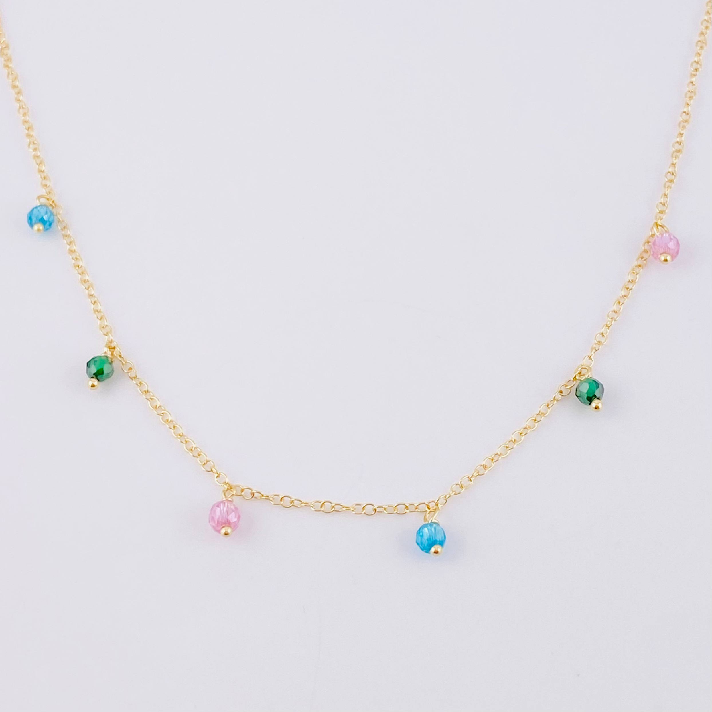 Cadena Aro Seguido Chispas Arcoiris 2.1g / 45cm / 1.3mm Oro Amarillo 18K