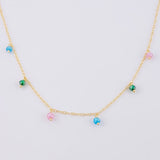 Cadena Aro Seguido Chispas Arcoiris 2.1g / 45cm / 1.3mm Oro Amarillo 18K
