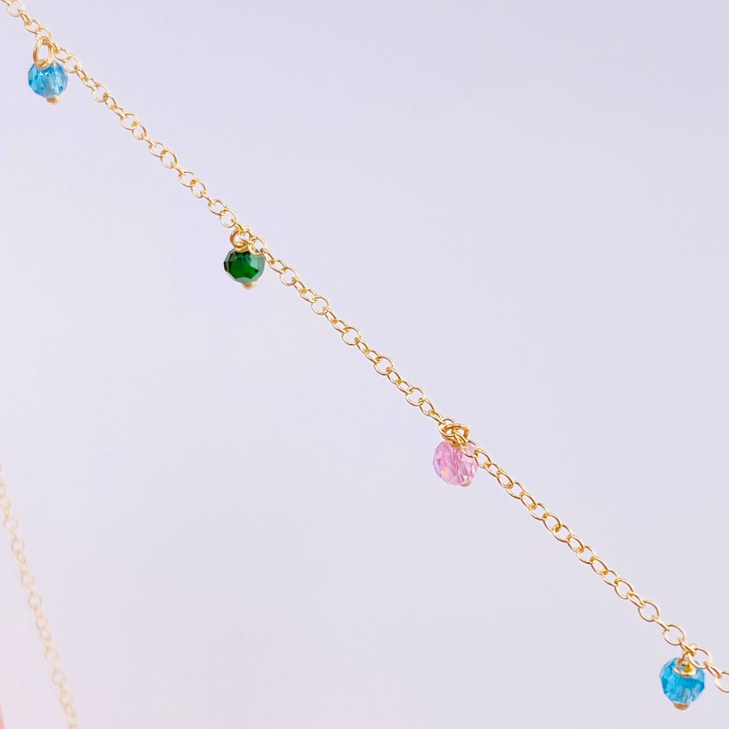 Cadena Aro Seguido Chispas Arcoiris 2.1g / 45cm / 1.3mm Oro Amarillo 18K