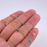 Cadena Aro Seguido Chispas Arcoiris 2.1g / 45cm / 1.3mm Oro Amarillo 18K