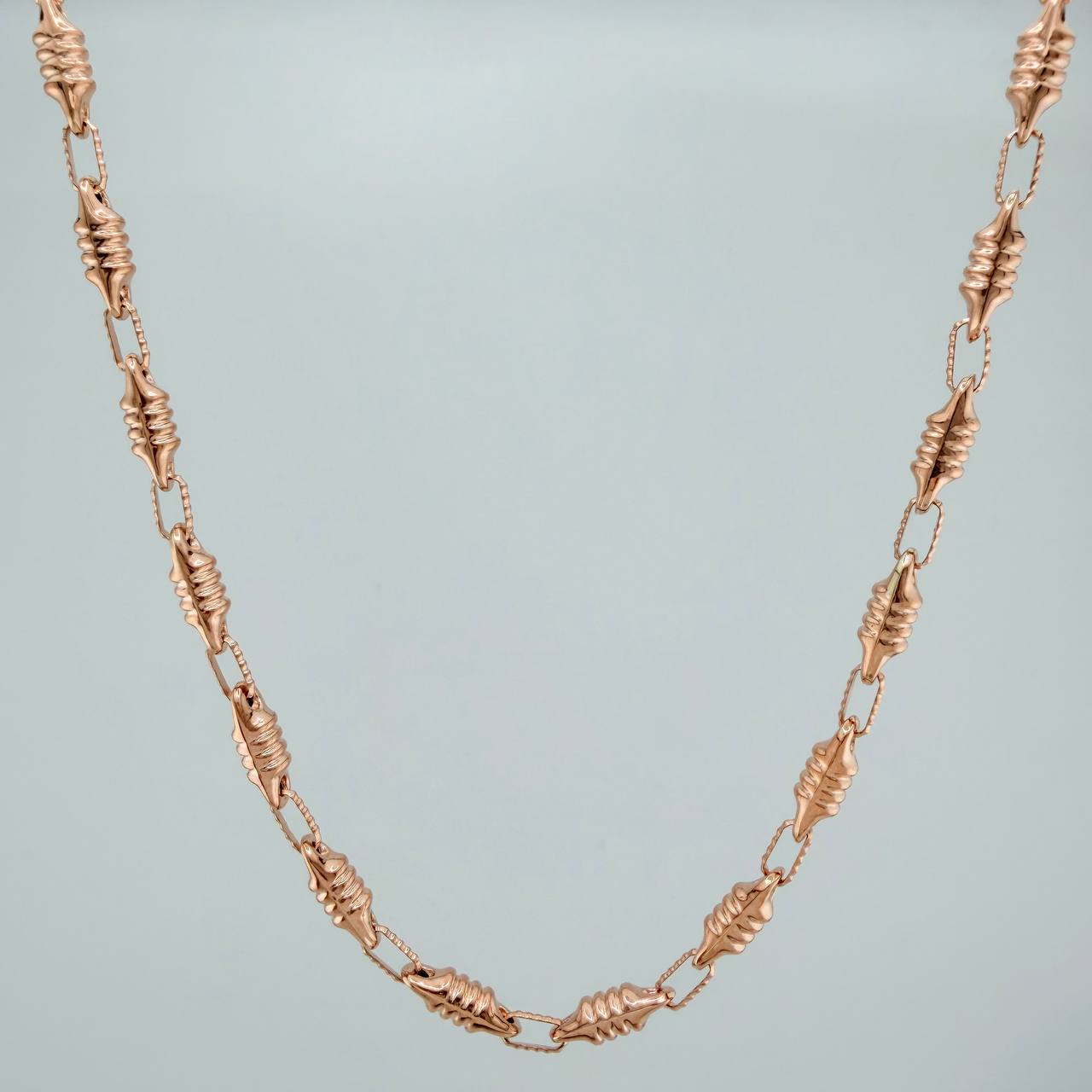 Cadena Rustica Barril 13.7gr / 62cm / 3.4mm Oro Rosa 18K %