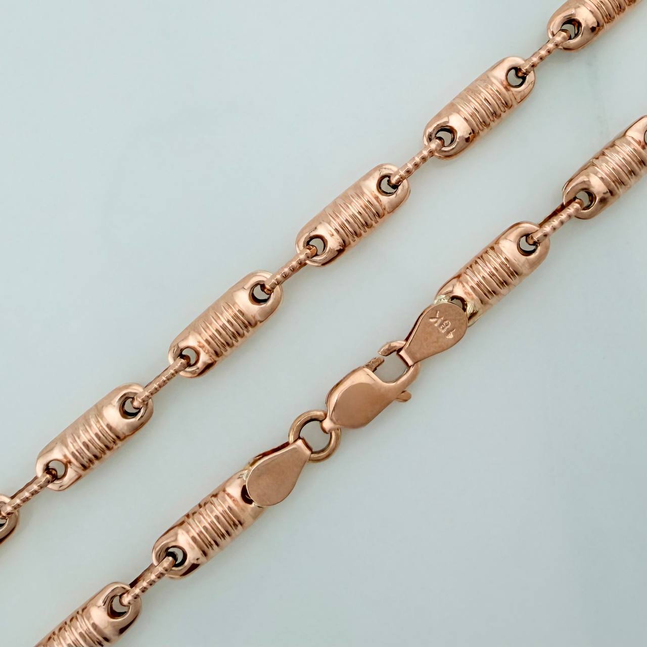 Cadena Rustica Barril 13.7gr / 62cm / 3.4mm Oro Rosa 18K %