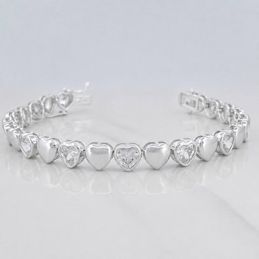 Pulso Corazones 16.4g / 18.5cm / 7.4mm Plata 925