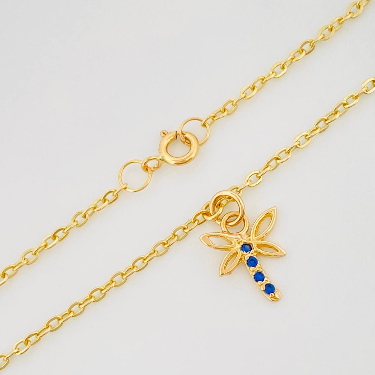 Tobillera Aro Seguido Libelula 1.6 g / 25 cm / 0.4 mm Oro Amarillo 18K