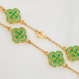 Pulso Aro Seguido Trebol 10.1 g / 19 cm / 0.4 mm Oro Amarillo 18K