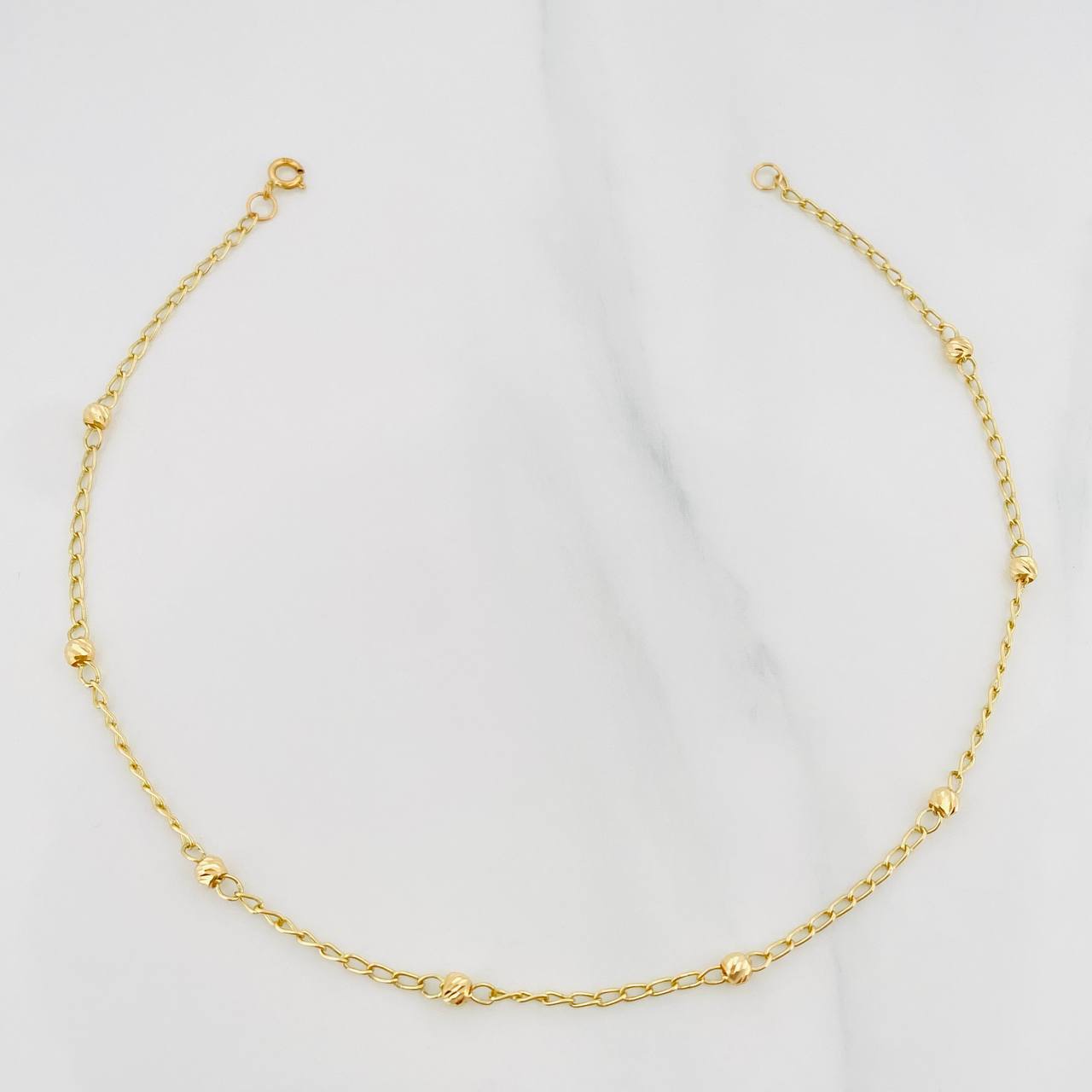 Tobillera Espiga 1.65 g / 25 cm / 0.4 mm Oro Amarillo 18K