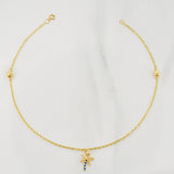 Tobillera Aro Seguido Libelula 1.6 g / 25 cm / 0.4 mm Oro Amarillo 18K