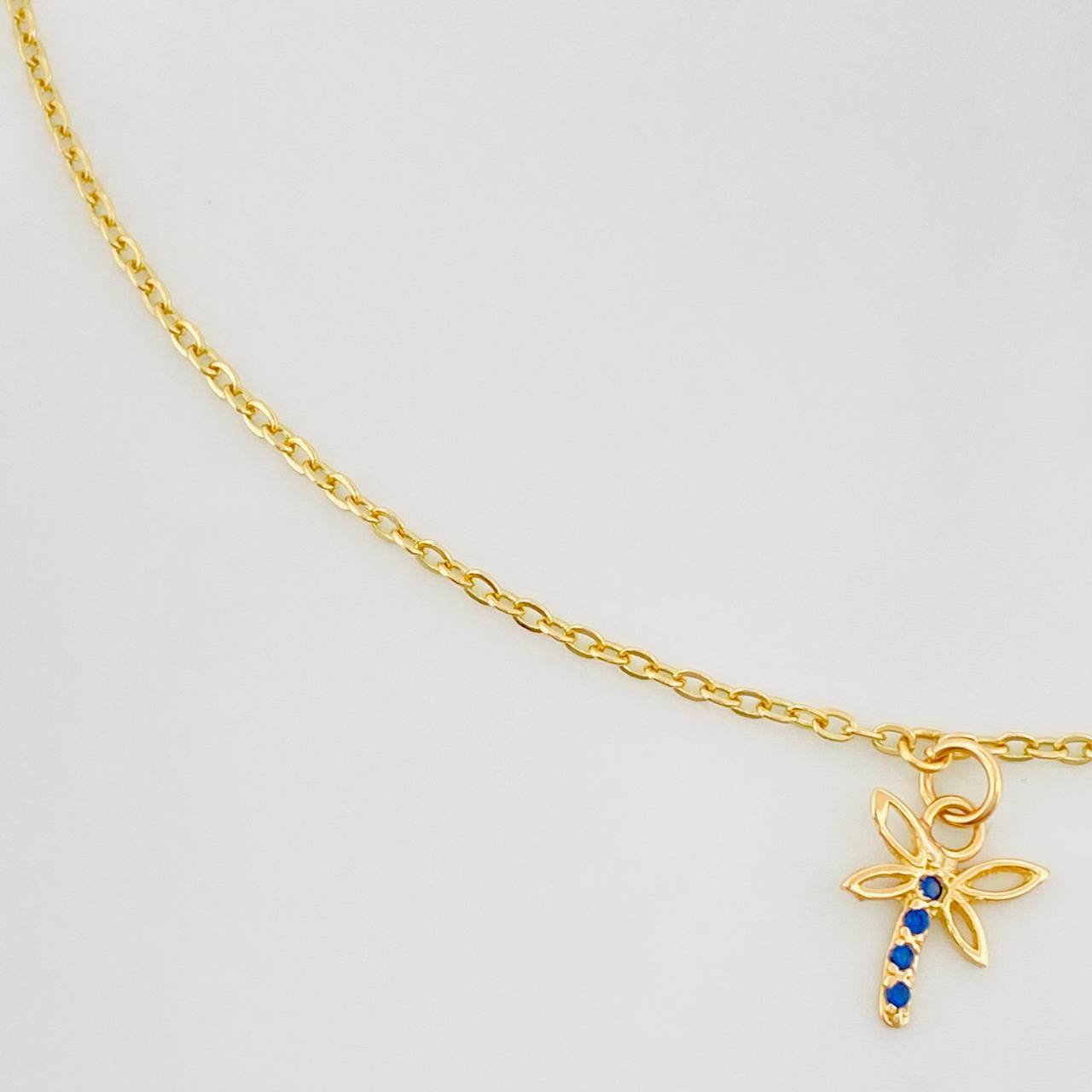 Tobillera Aro Seguido Libelula 1.6 g / 25 cm / 0.4 mm Oro Amarillo 18K