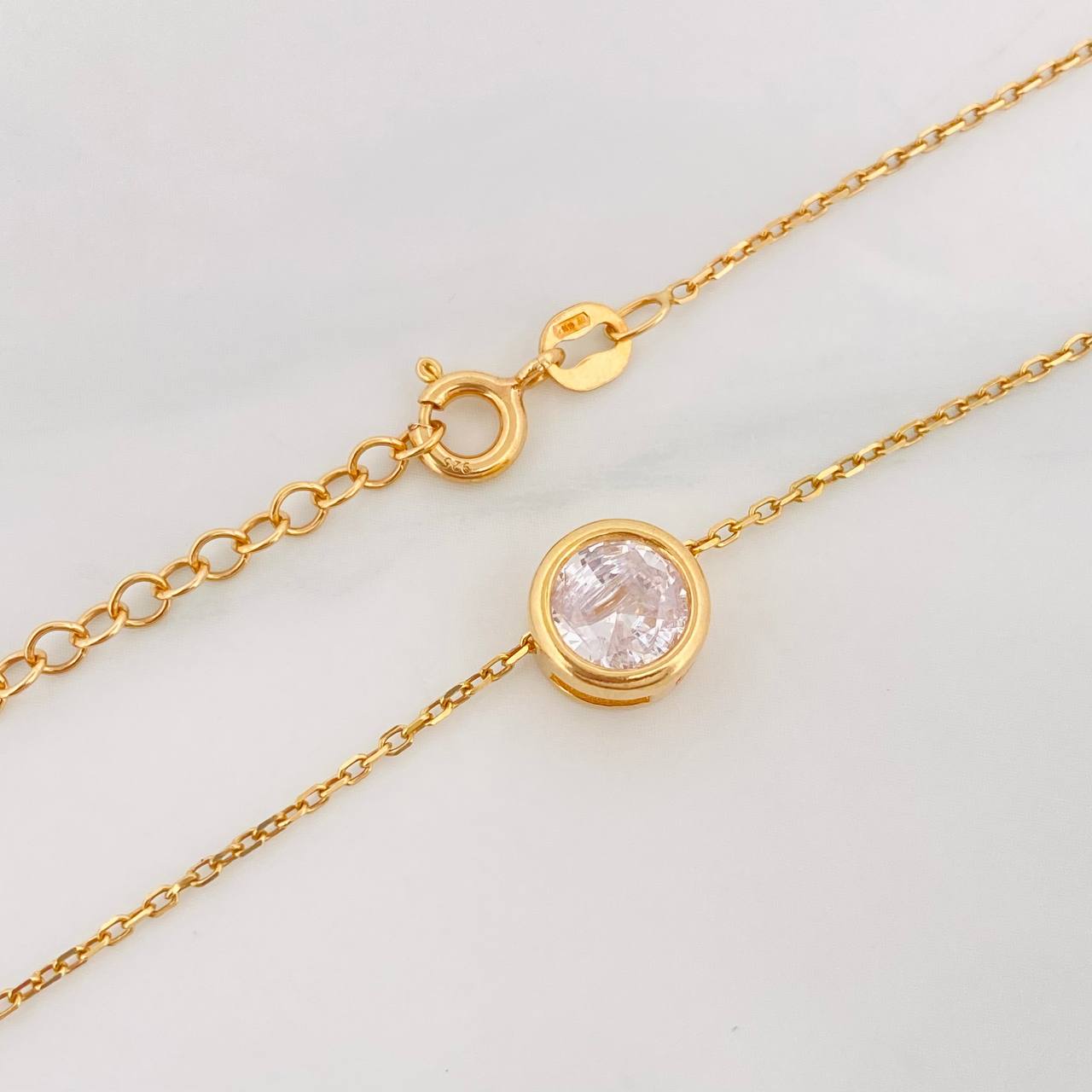 Cadena Aro Seguido Halo Circular 3.1g / 45cm / 1.16mm Plata Vermeil 925