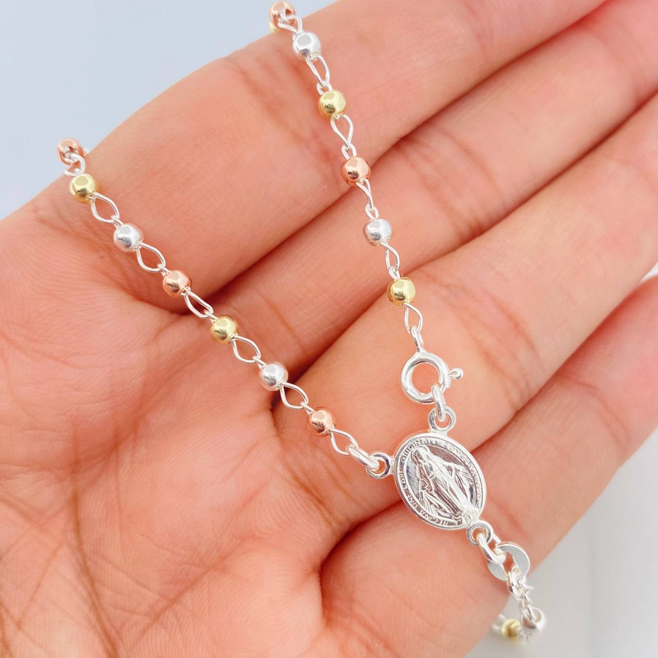 Rosario Virgen de la Milagrosa 7.5g / 55cm / 3mm Plata Vermeil 925