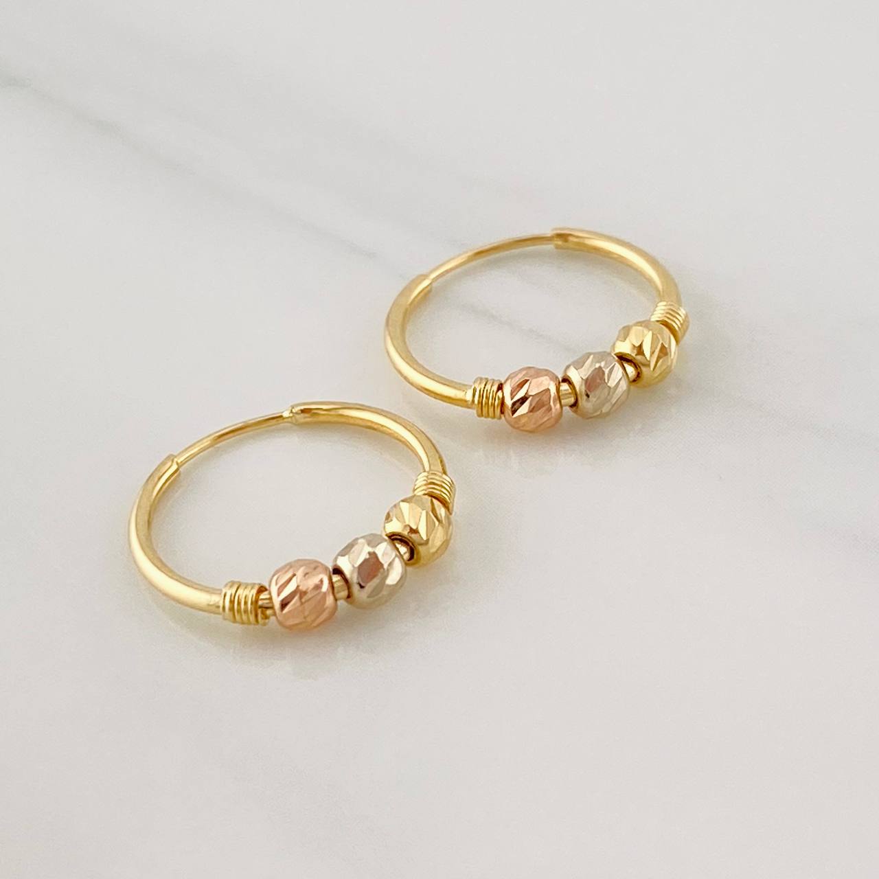 Candongas Trio 0.95g / 1.03cm Tres Oros 18K