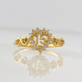 Anillo Corazones 15´s 1.6g / T7 1/2 Oro Amarillo 18K