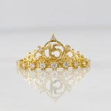 Anillo Corona 15´s 1.4g / T5 1/4 Oro Amarillo 18K