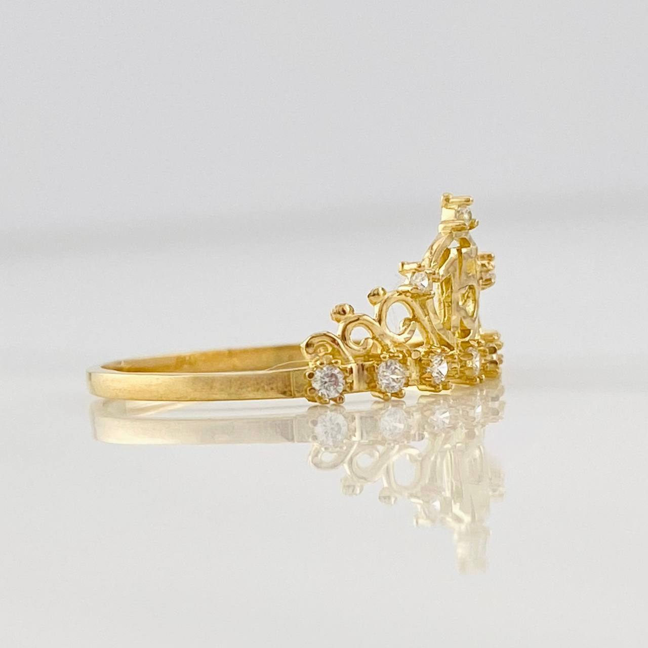 Anillo Corona 15´s 1.4g / T5 1/4 Oro Amarillo 18K