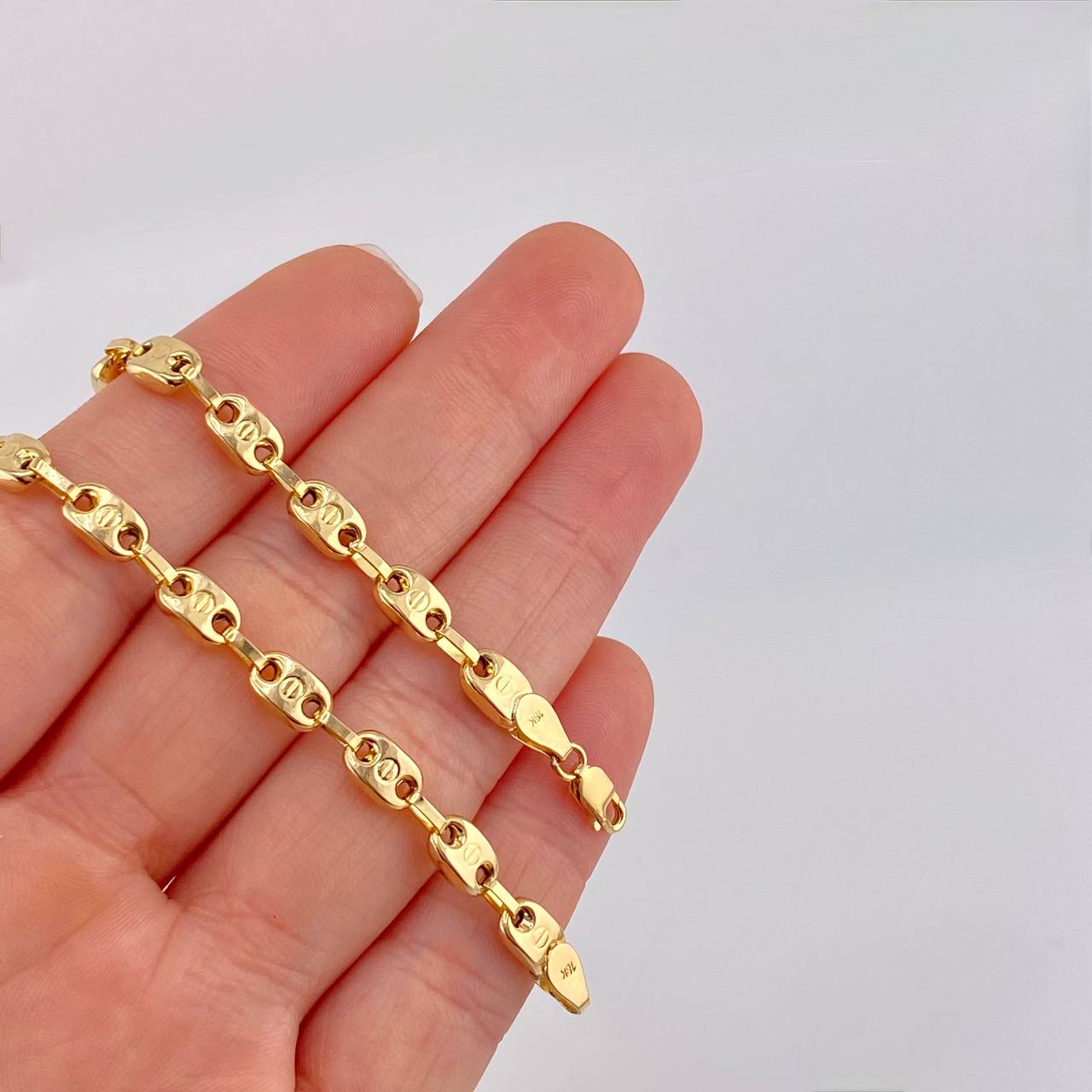 Cadena Rustica Tornillo 15.5g / 65cm / 4.8mm Oro Amarillo 18K