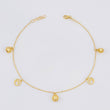 Tobillera Aro Seguido Hexagono Intercalado 2.4g / 24.8cm / 1mm Oro Amarillo 18K