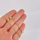 Tobillera Aro Seguido Hexagono Intercalado 2.4g / 24.7cm / 1mm Oro Amarillo 18K