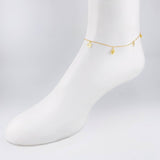 Tobillera Aro Seguido Hexagono Intercalado 2.4g / 24.7cm / 1mm Oro Amarillo 18K