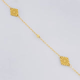 Tobillera Cajón Rombo Intercalado 1.6g / 24.9cm / 1mm Oro Amarillo 18K