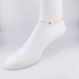 Tobillera Cajón Rombo Intercalado 1.6g / 24.9cm / 1mm Oro Amarillo 18K
