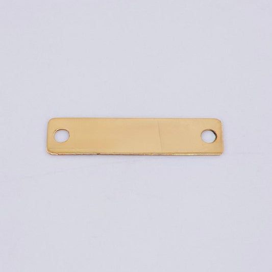 Herraje Placa Rectangular 0.85 g / 2.8 cm Oro Amarillo 18K