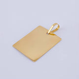 Dije Placa Rectangular 1.65gr / 3.5cm / Oro Amarillo 18K
