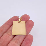 Dije Placa Rectangular 1.65gr / 3.5cm / Oro Amarillo 18K