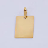 Dije Placa Rectangular 1.05gr / 2.6cm / Oro Amarillo 18K
