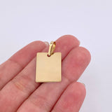 Dije Placa Rectangular 1.05gr / 2.6cm / Oro Amarillo 18K