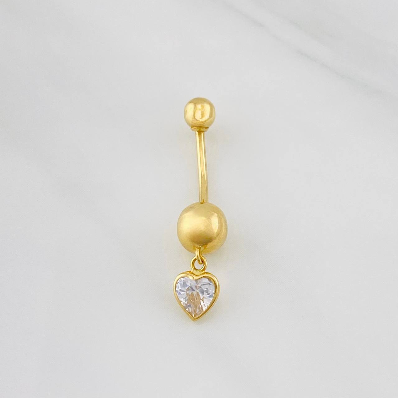 Piercing Curvo Corazón 0.75g / 2.7cm Oro Amarillo 18K