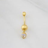 Piercing Curvo Corazón 0.75g / 2.7cm Oro Amarillo 18K