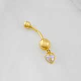 Piercing Curvo Corazón 0.75g / 2.7cm Oro Amarillo 18K