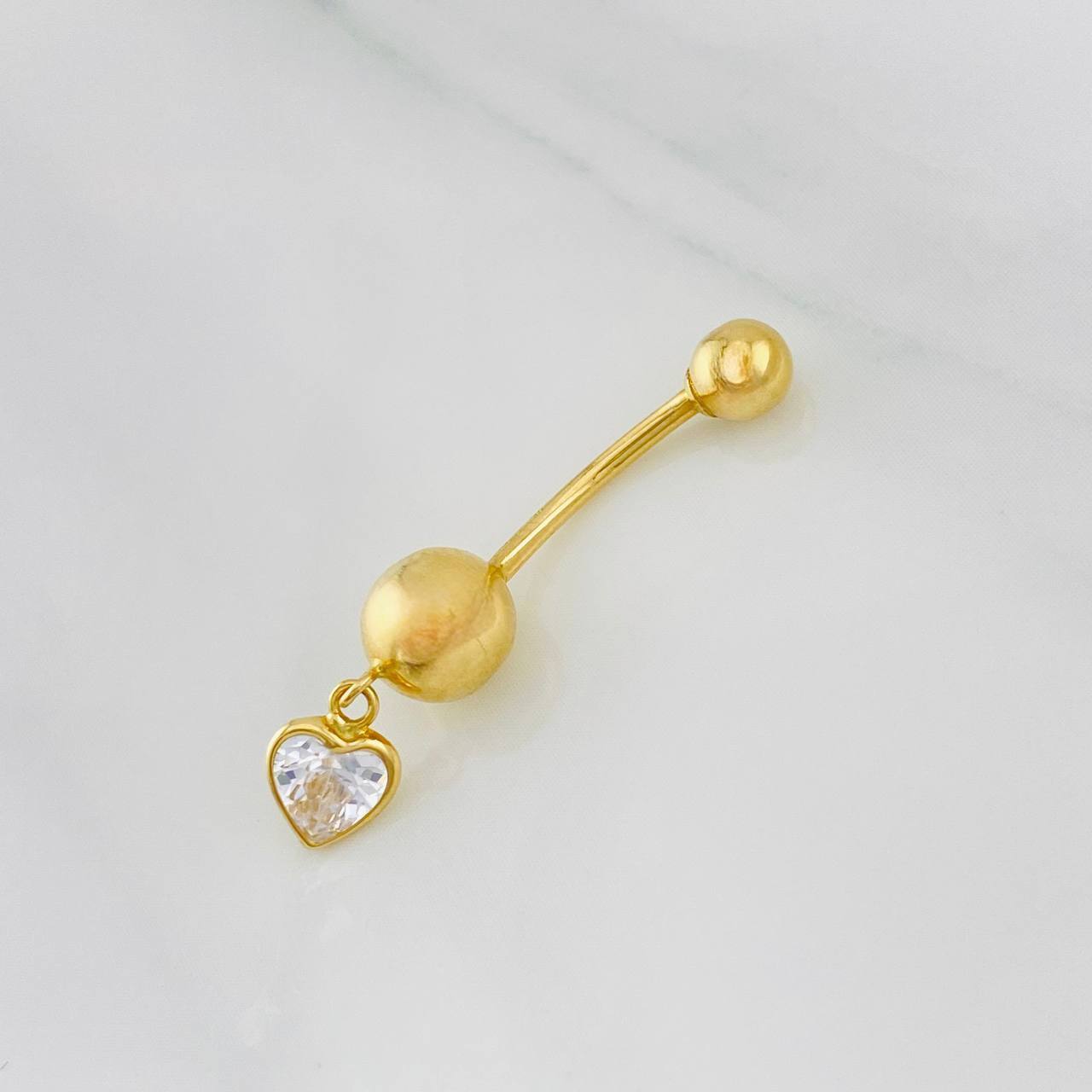 Piercing Curvo Corazón 0.75g / 2.7cm Oro Amarillo 18K