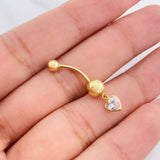 Piercing Curvo Corazón 0.75g / 2.7cm Oro Amarillo 18K