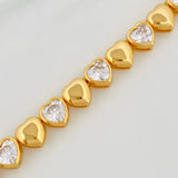 Pulso Corazones 16.6g / 18.5cm / 7.45mm Plata Vermeil 925