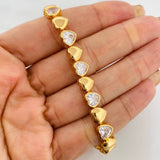 Pulso Corazones 16.6g / 18.5cm / 7.45mm Plata Vermeil 925