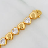 Pulso Corazones 16.6g / 18.5cm / 7.45mm Plata Vermeil 925