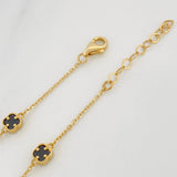Pulso Aro Seguido Trebol 3.2g / 21.5cm / 0.8mm Oro Amarillo 18K