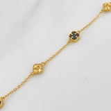 Pulso Aro Seguido Trebol 3.2g / 21.5cm / 0.8mm Oro Amarillo 18K