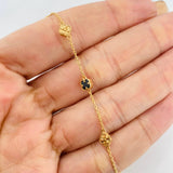 Pulso Aro Seguido Trebol 3.2g / 21.5cm / 0.8mm Oro Amarillo 18K