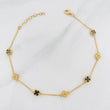 Pulso Aro Seguido Trebol 3.2g / 21.5cm / 0.8mm Oro Amarillo 18K